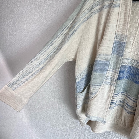Anthropologie | Akemi + Kin Blue Cream Striped Dunes Draped Cardigan - Picture 6 of 15